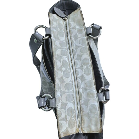 Coach Penelope Signature Jacquard Shoulder Bag Gray Silver F14694 Purse Handbag - Picture 10 of 13